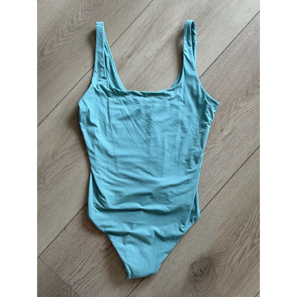 Auden Luxury Collection Womens Scoop Neck Bodysuit Teal Blue Size Large L - Picture 3 of 5